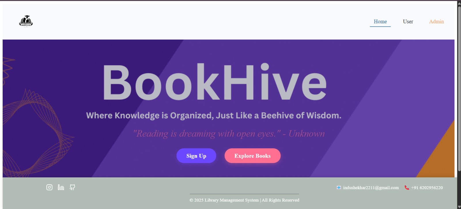 Library Management System Screenshot